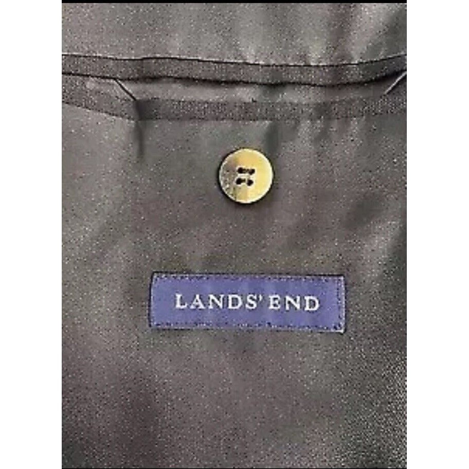Lands’ End Black 100% Wool Two Button Blazer Jacket Sports Coat Men’s 40R