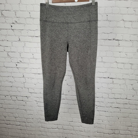 Athleta Delancey Herringbone Tight Grey Yoga Pants Size Medium M (27x26)