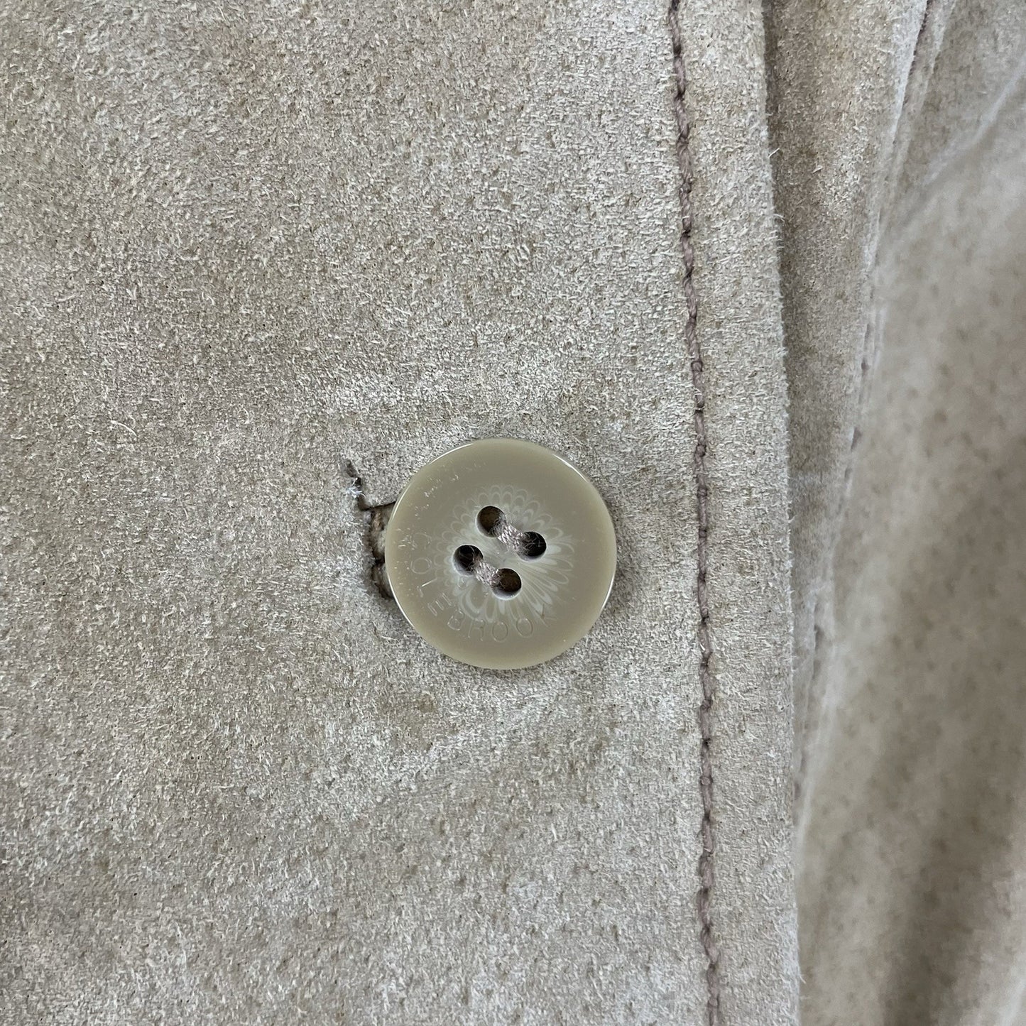 Colebrook Tan Genuine Suede Double Breasted Lined Collared Jacket Size Small S