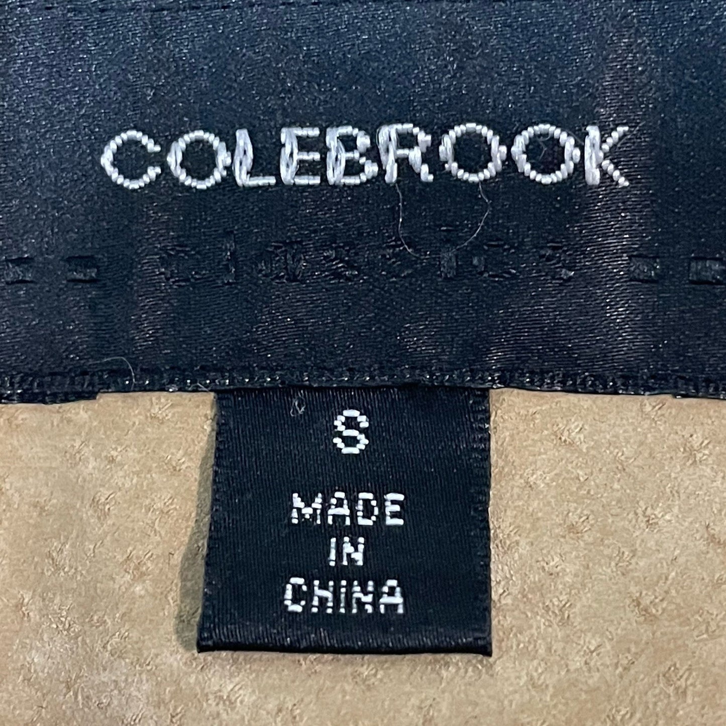 Colebrook Tan Genuine Suede Double Breasted Lined Collared Jacket Size Small S