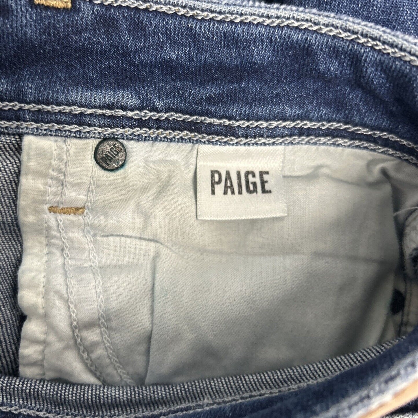 Paige Women’s Hoxton Slim Distressed Blue Cropped Raw Hem Jeans (27 x 27)