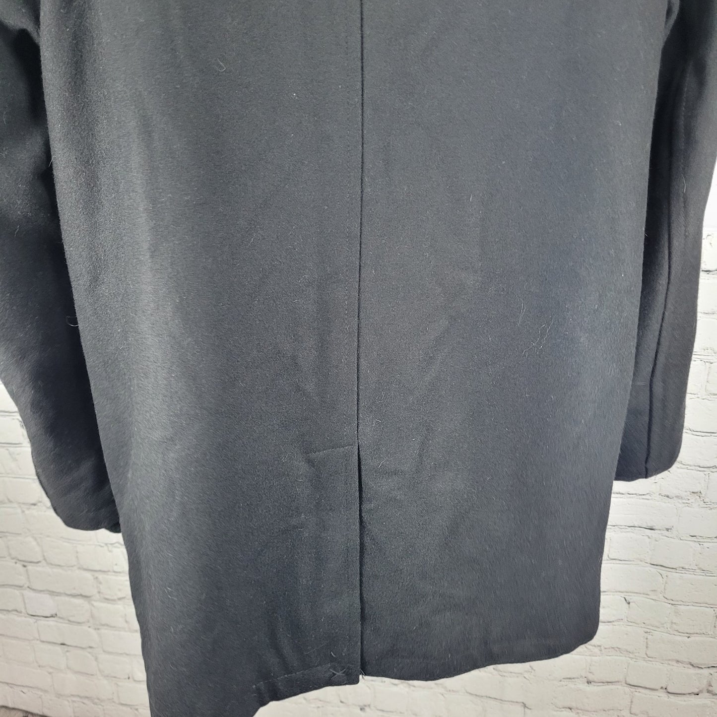 Dockers Black Wool Blend Insulated Hooded Knit Collar Toggle Zip Coat Medium M