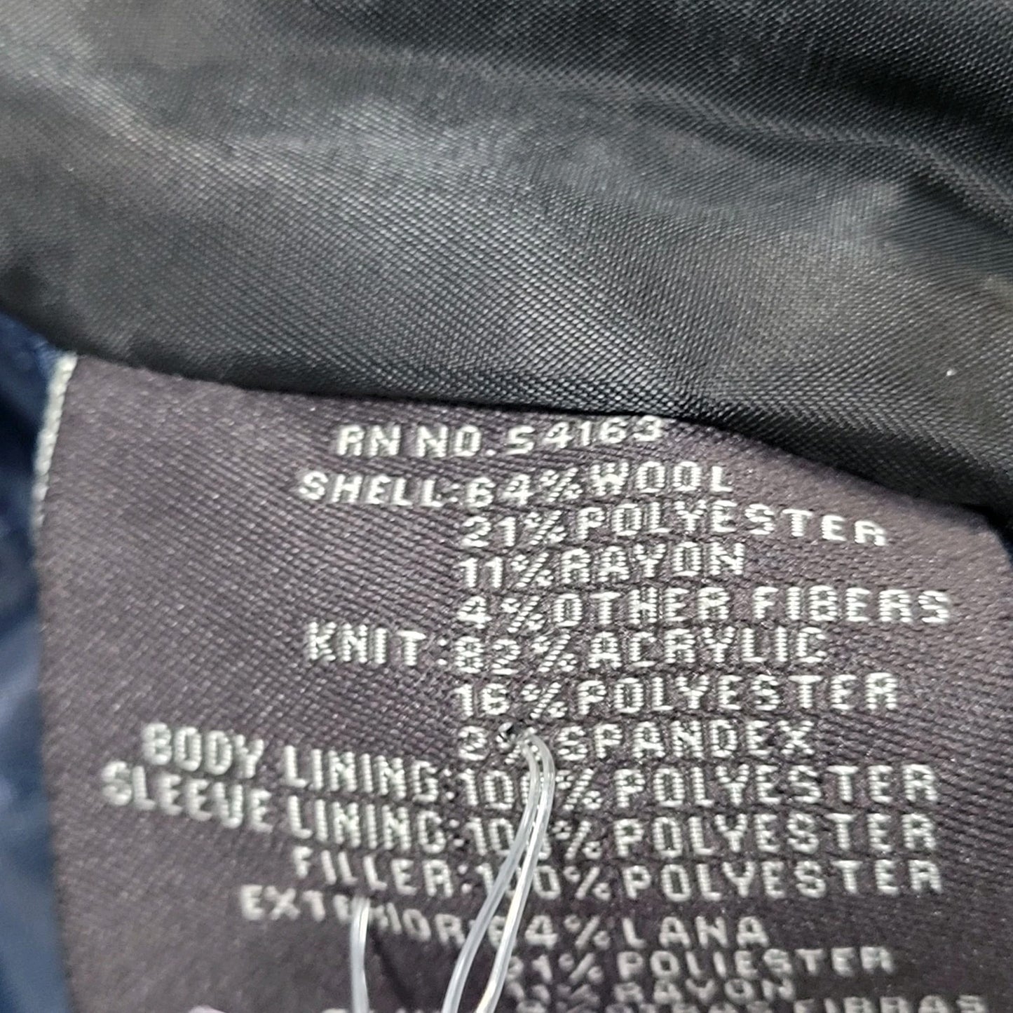 Dockers Black Wool Blend Insulated Hooded Knit Collar Toggle Zip Coat Medium M