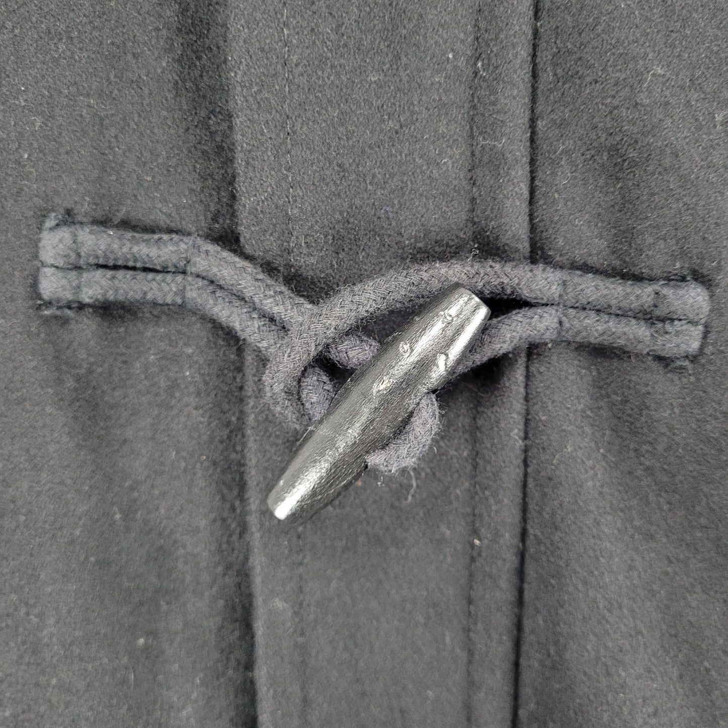 Dockers Black Wool Blend Insulated Hooded Knit Collar Toggle Zip Coat Medium M