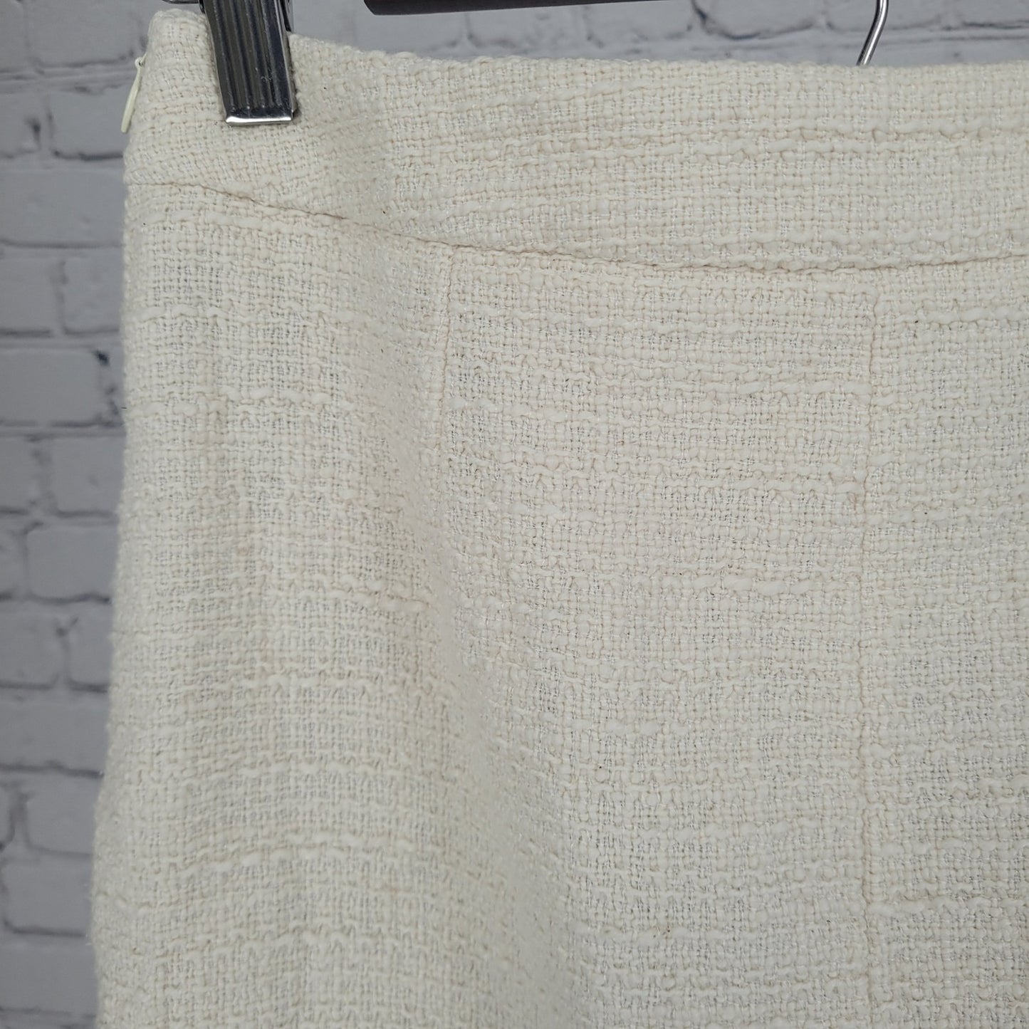 Saint + Sofia Ivory Organic Cotton Blend Side Slit Midi Skirt Size 4 (26x26)