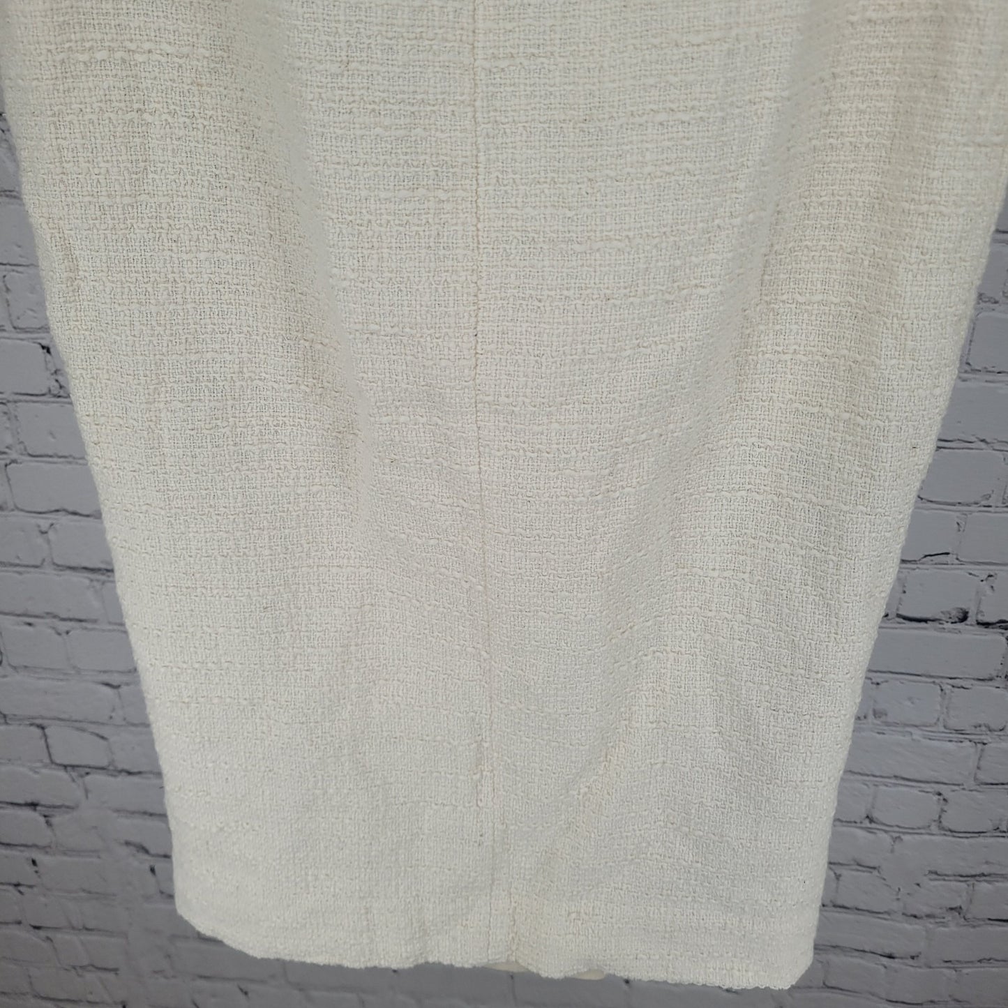 Saint + Sofia Ivory Organic Cotton Blend Side Slit Midi Skirt Size 4 (26x26)