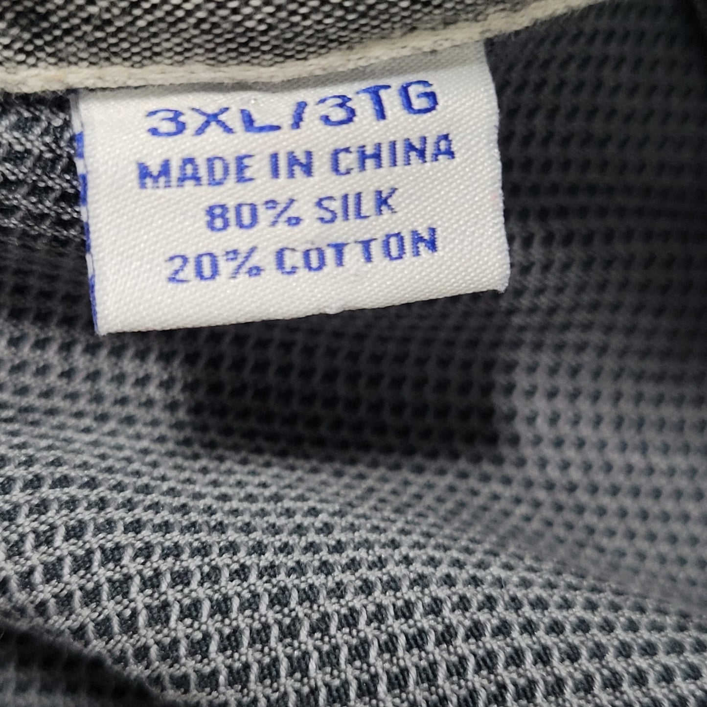 Tommy Bahama Grey Silk Cotton Button Up Short Sleeve Collared Pocket Shirt 3XL