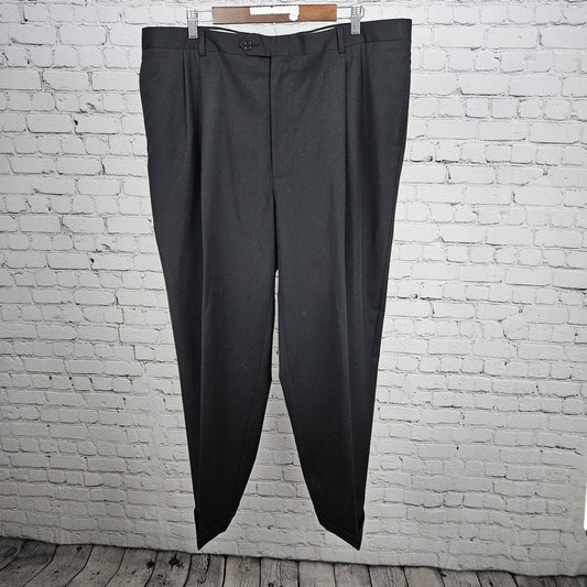 Austin Reed Black 100% Wool Signature Pleated Cuffed Dress Pants 42 (40x31)
