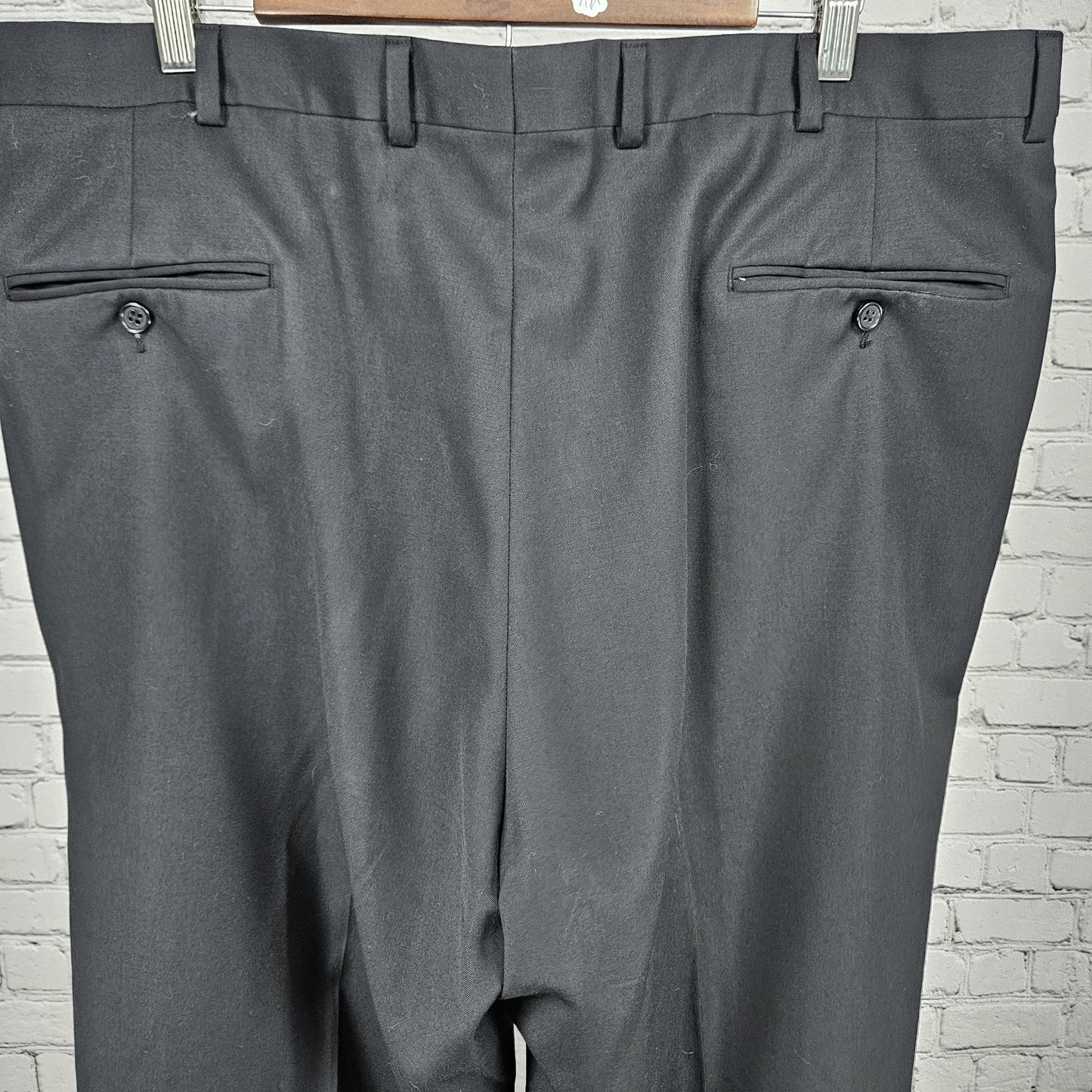 Austin Reed Black 100% Wool Signature Pleated Cuffed Dress Pants 42 (40x31)
