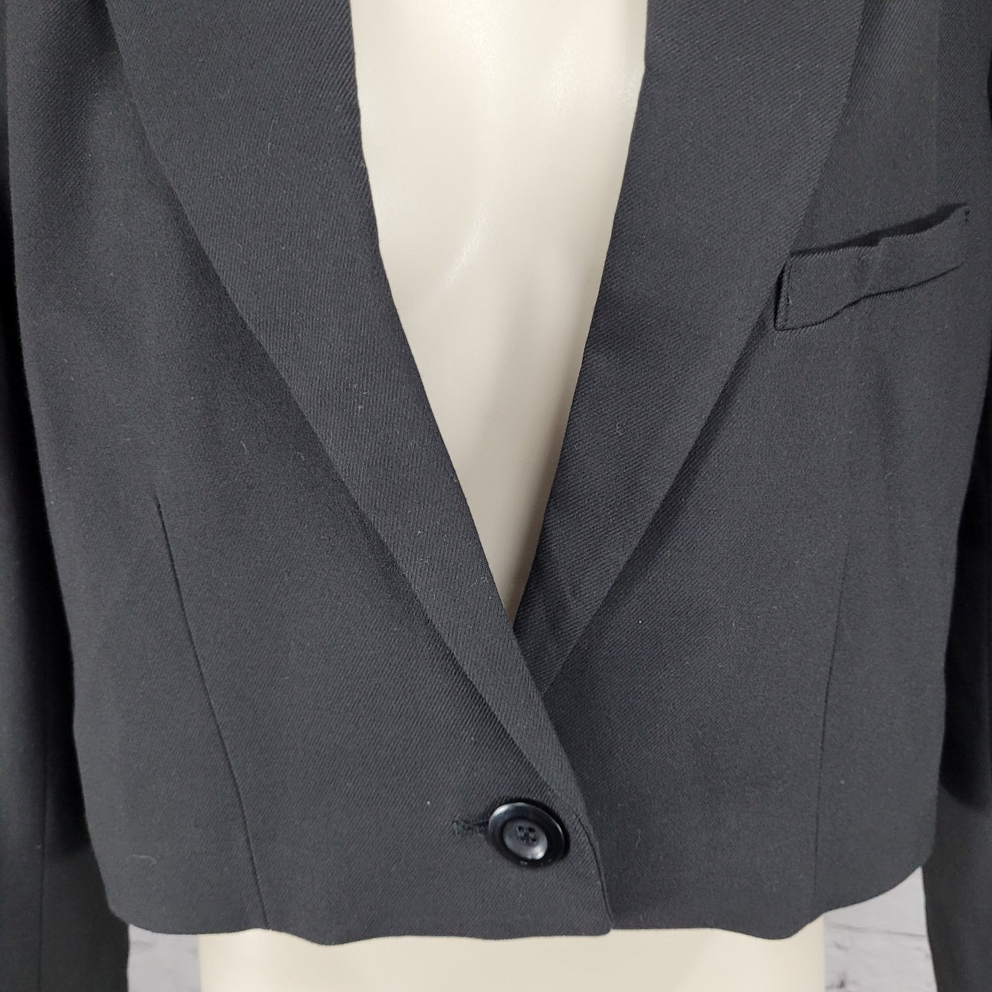 We The Free Free People Black Buttoned Cropped Notch Blazer Jacket Size Small S