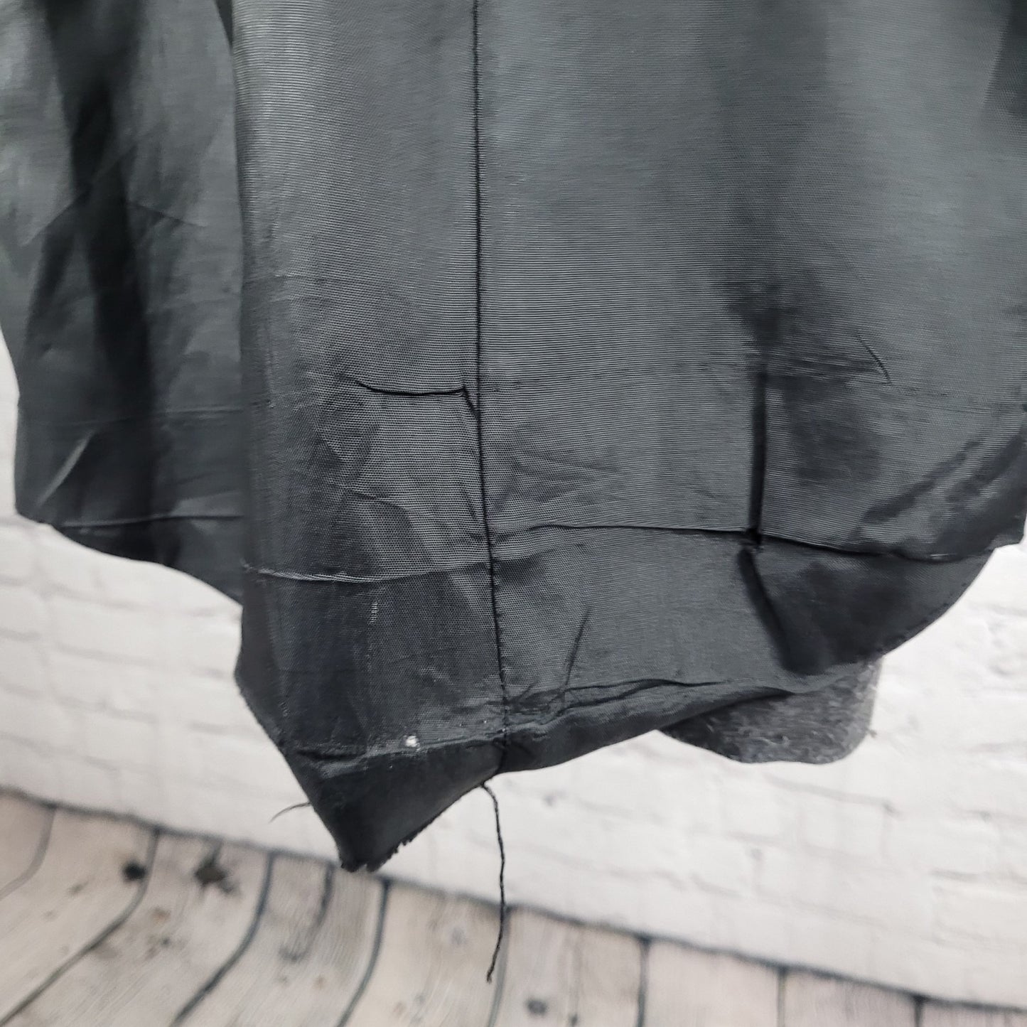 VTG Jofeld Grey Velvet Collar Accents Buttoned Lined Long Over Coat USA Large L