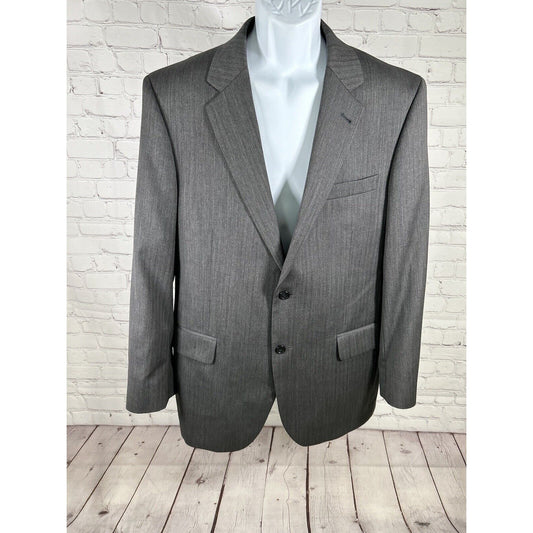 Jos A Bank Signature Collection Bluish Gray 100% Wool 2 Button Blazer Jacket 42R