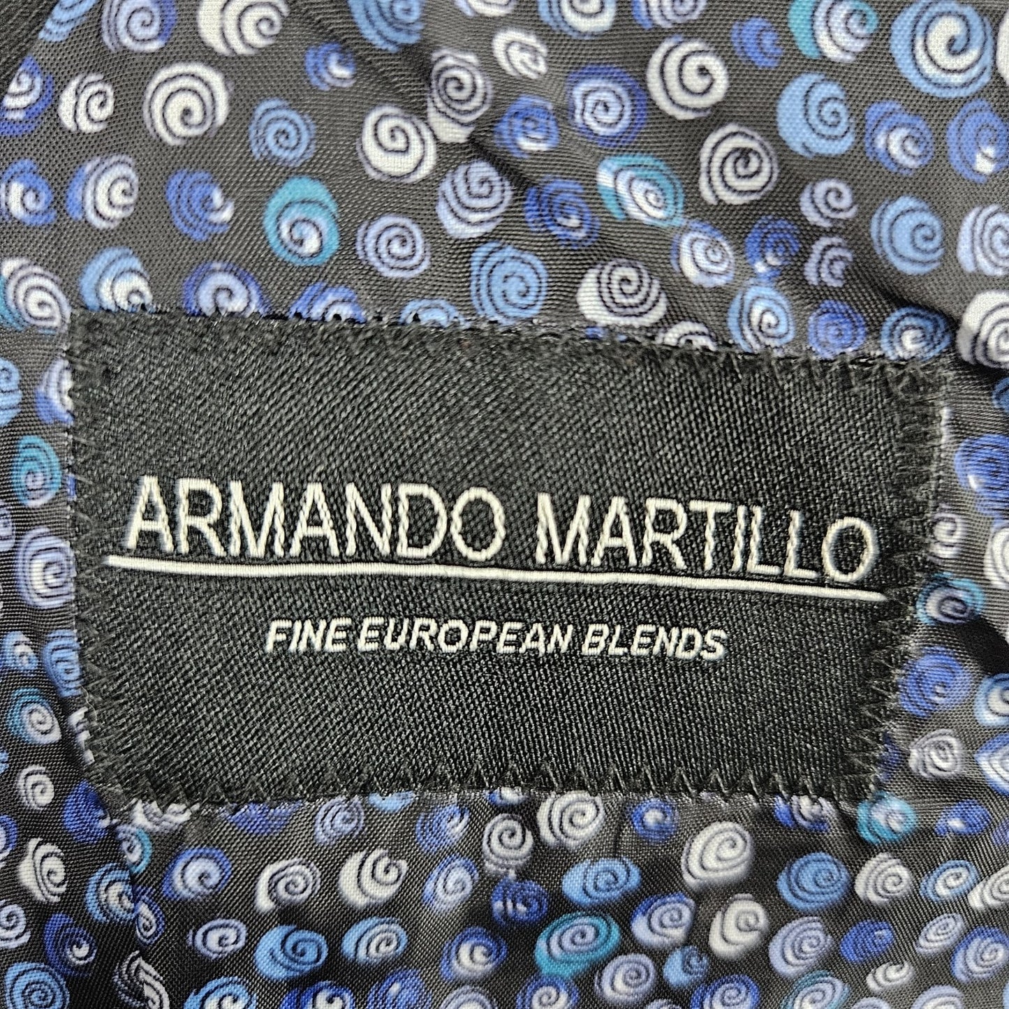 Armando Martillo Black 2 Button Vented Notch Blazer Suit Jacket Young Mens 18