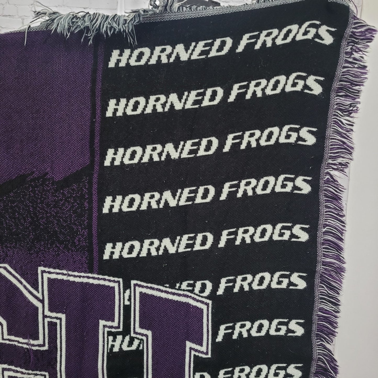 TCU Texas Christian University Purple Black Horned Frogs Throw Blanket 54x41"
