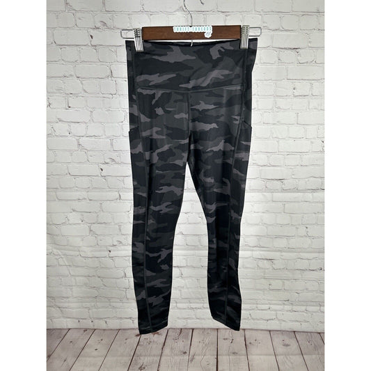 Athleta Ultimate Camo 7/8 Tight Leggings Grey Black Green Pockets Size XS