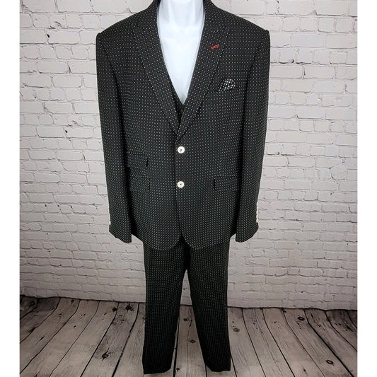 Artful Gentleman San Francisco By Design Polka Dot 3 Piece Suit 42 Pants 36x32