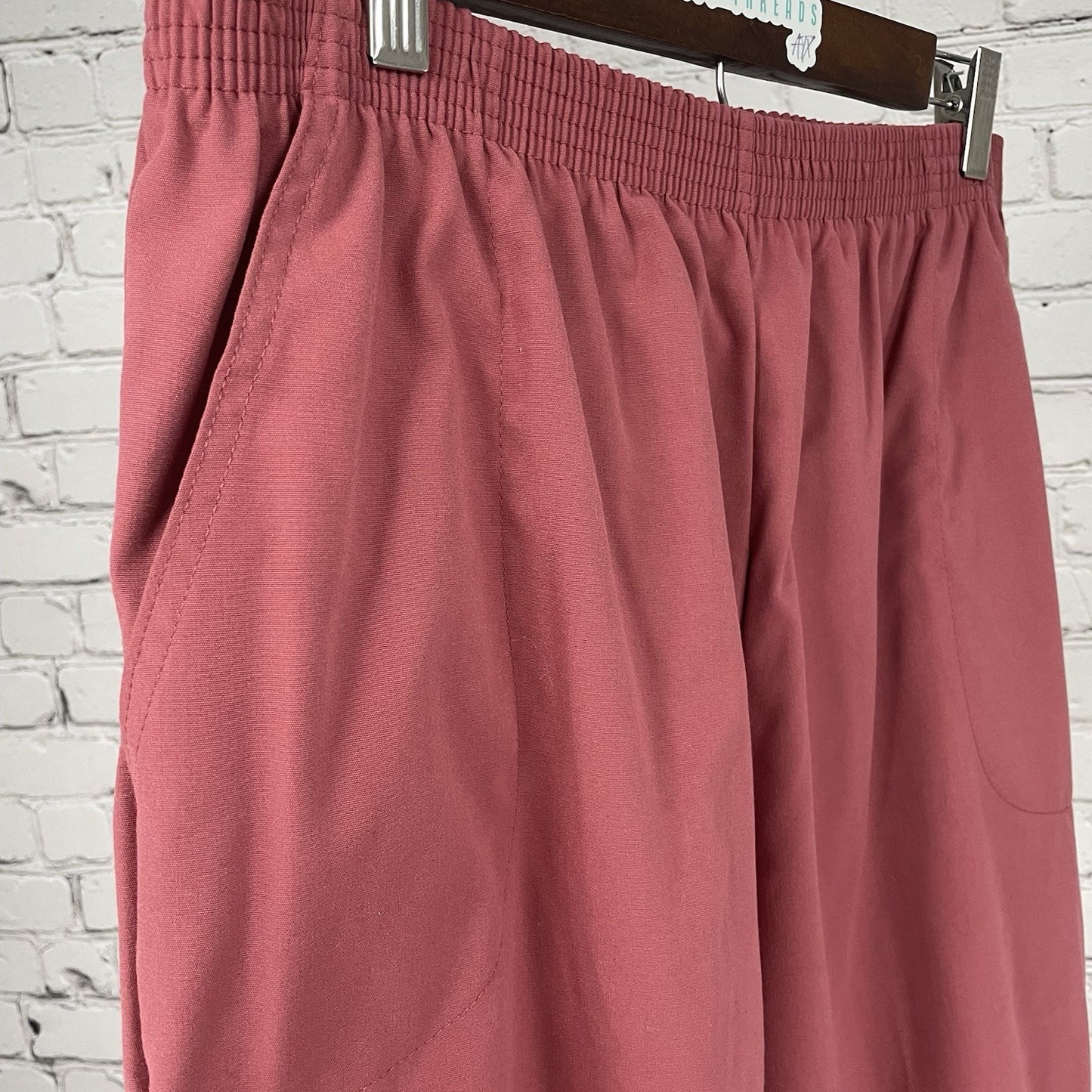 VTG NWT Season Ticket Pink Elastic Waist High Rise USA Pants Size 18 (30x29)