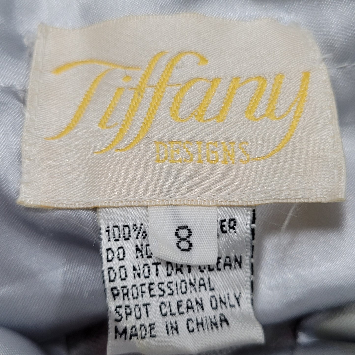 VTG Tiffany Designs Silver Beaded Sequin Strappy Lace Up Mermaid Formal Dress 8