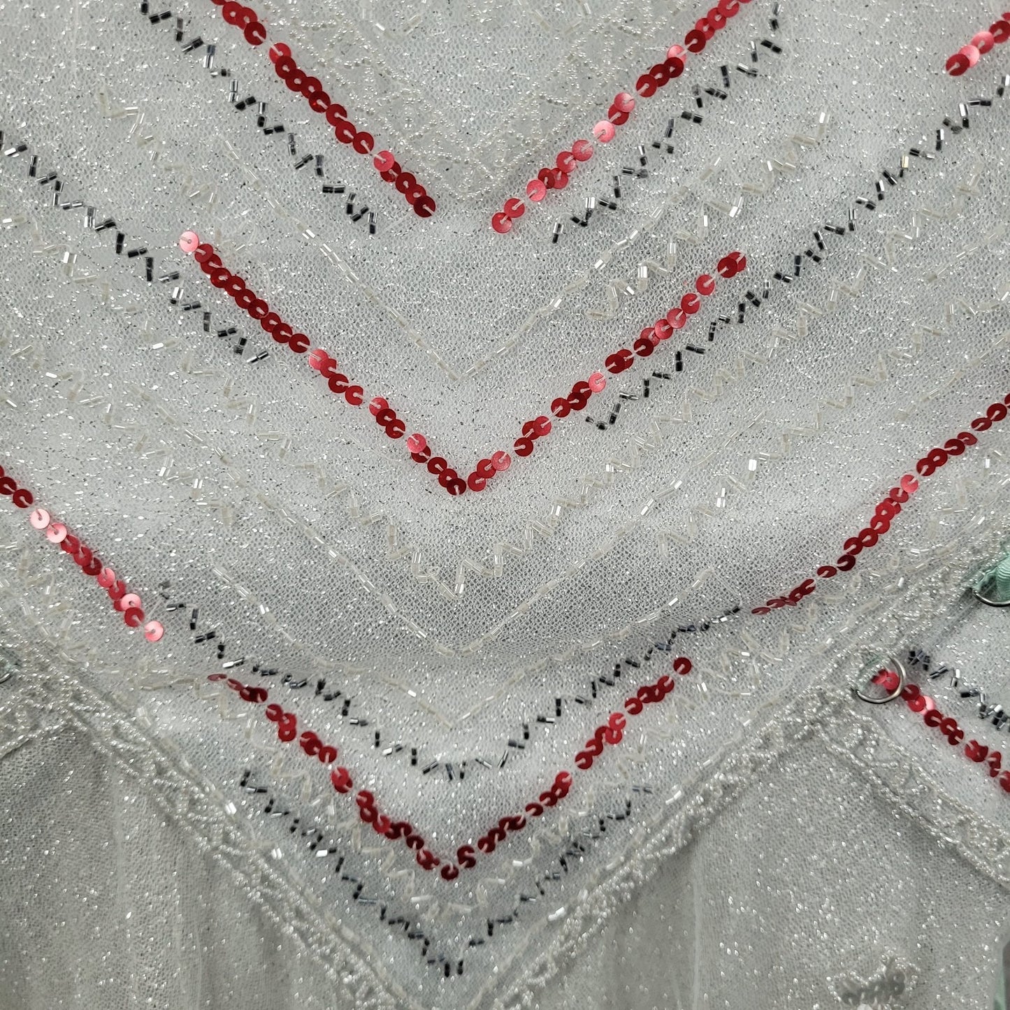 VTG Tiffany Designs Silver Beaded Sequin Strappy Lace Up Mermaid Formal Dress 8