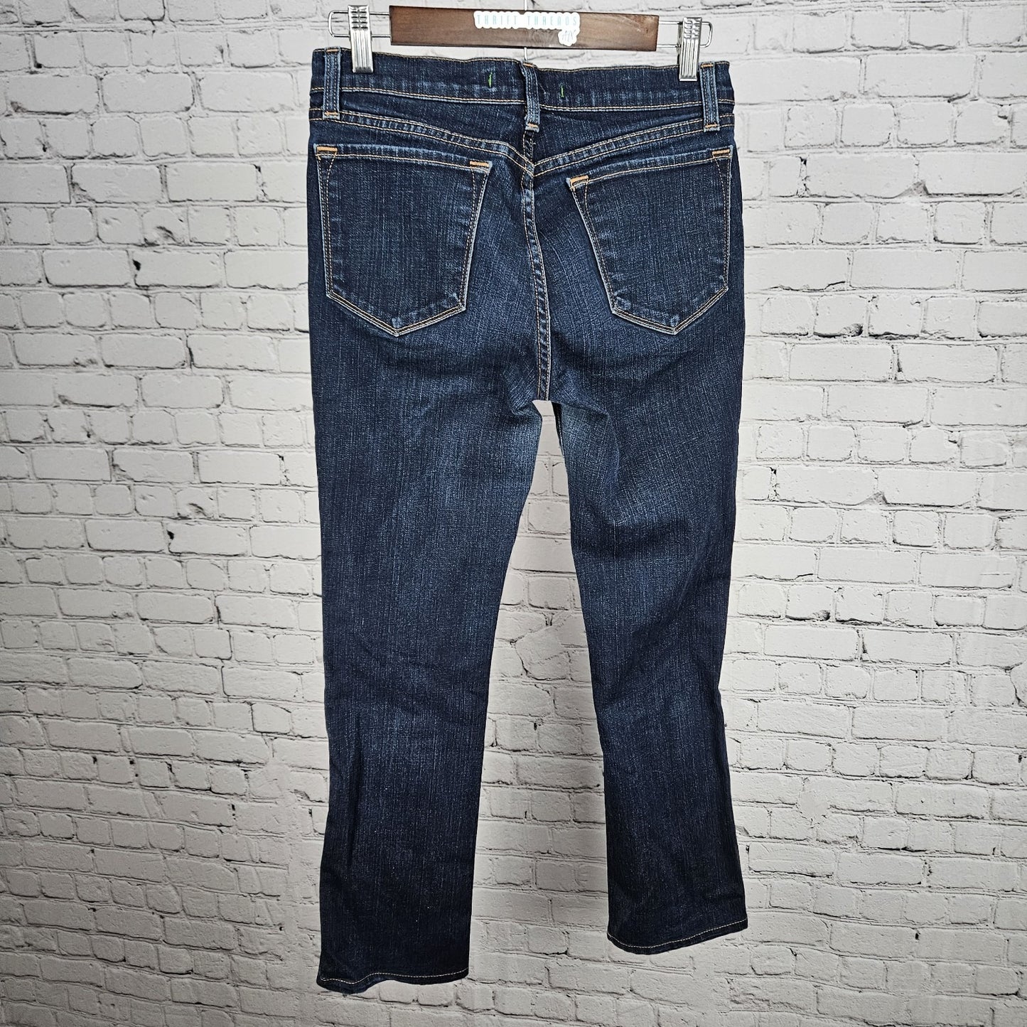 J Brand Blue Denim Mid Rise Straight Leg Dark Wash Jeans USA 28 (28x29.5)