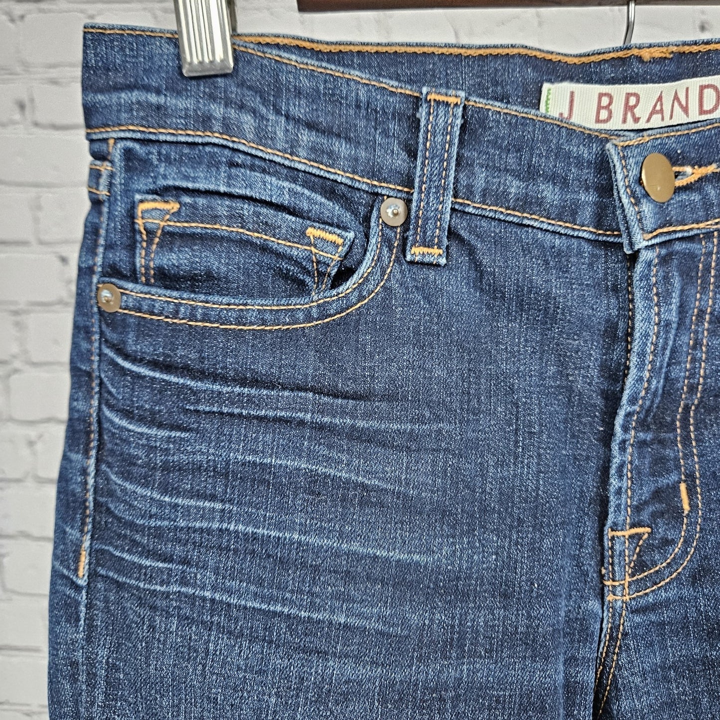 J Brand Blue Denim Mid Rise Straight Leg Dark Wash Jeans USA 28 (28x29.5)