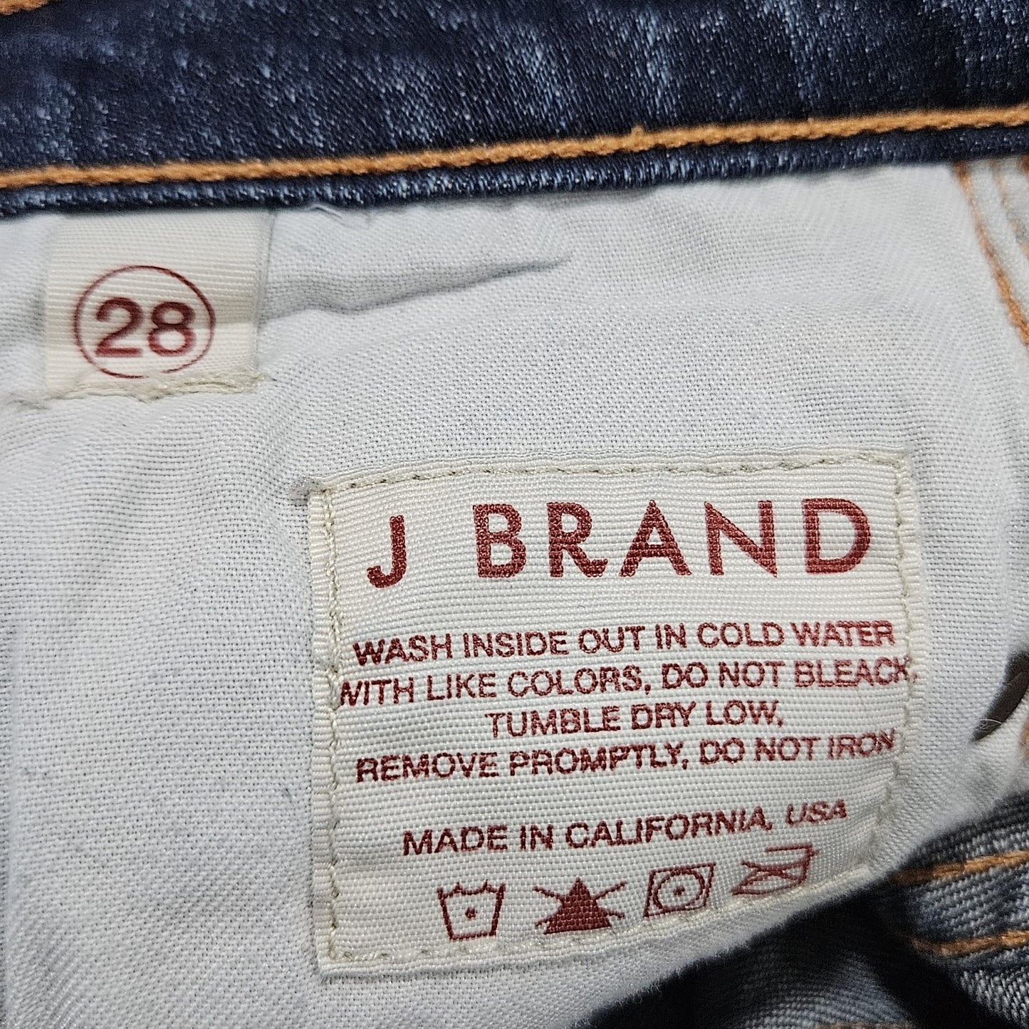 J Brand Blue Denim Mid Rise Straight Leg Dark Wash Jeans USA 28 (28x29.5)