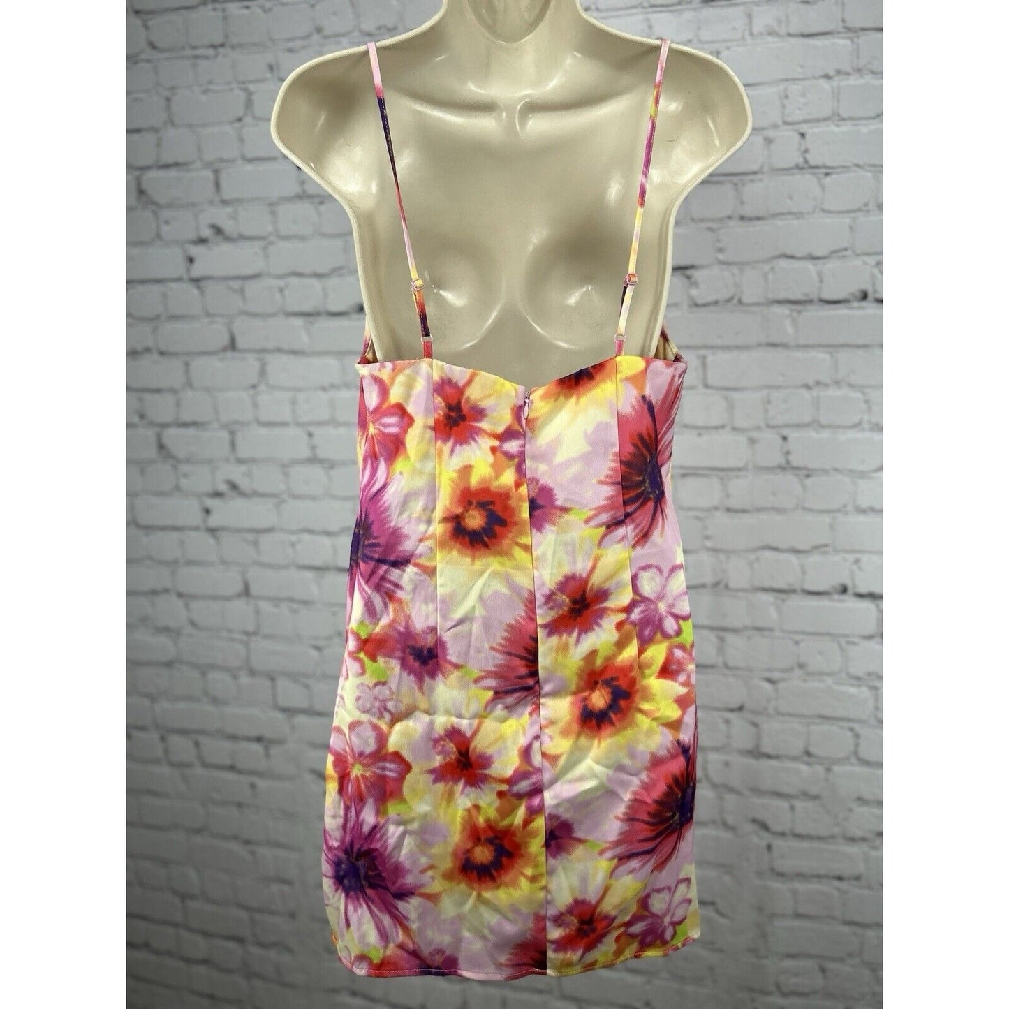Urban Outfitters Pink Purple Floral Adjustable Spaghetti Strap Dress Size Medium