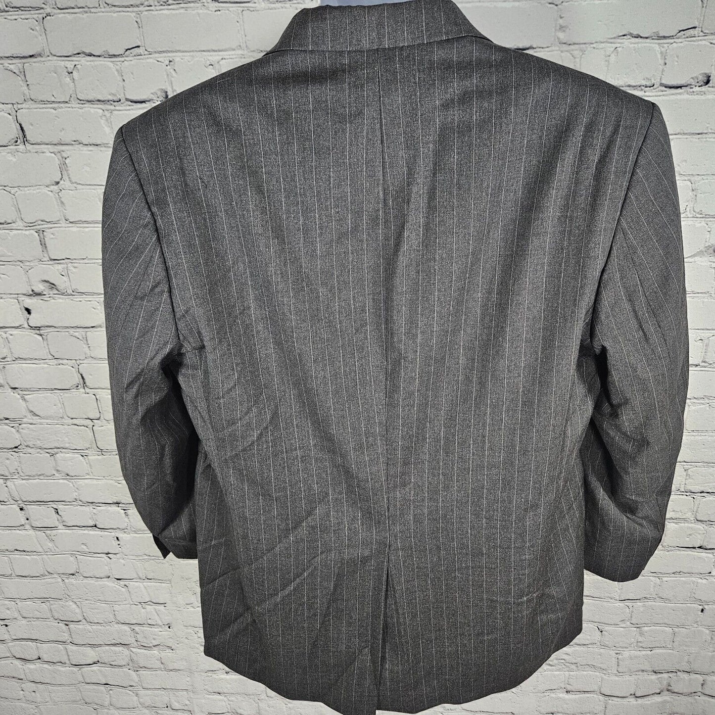 Lauren Ralph Lauren 2 Button Gray 100% Wool Pin Strip Blazer Sport Coat 44R
