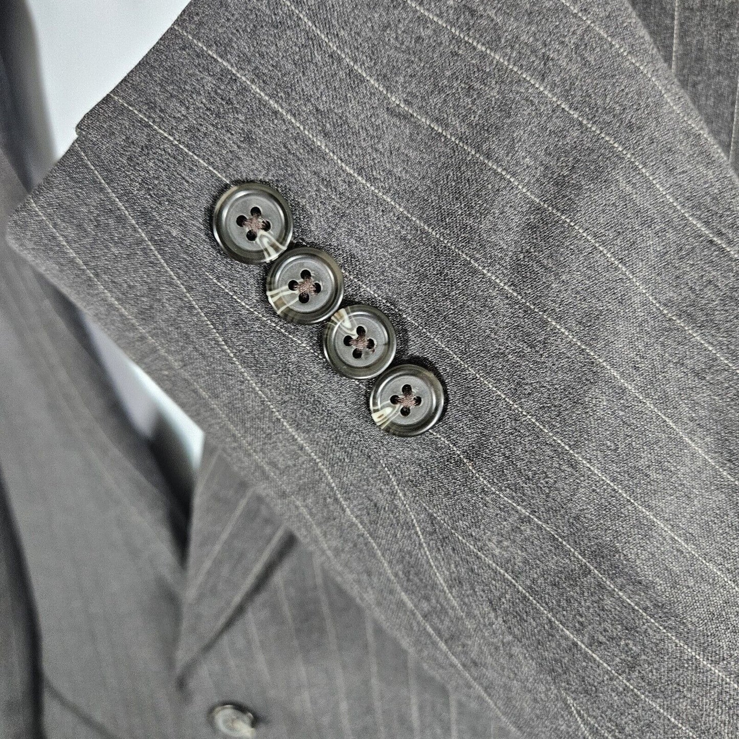 Lauren Ralph Lauren 2 Button Gray 100% Wool Pin Strip Blazer Sport Coat 44R
