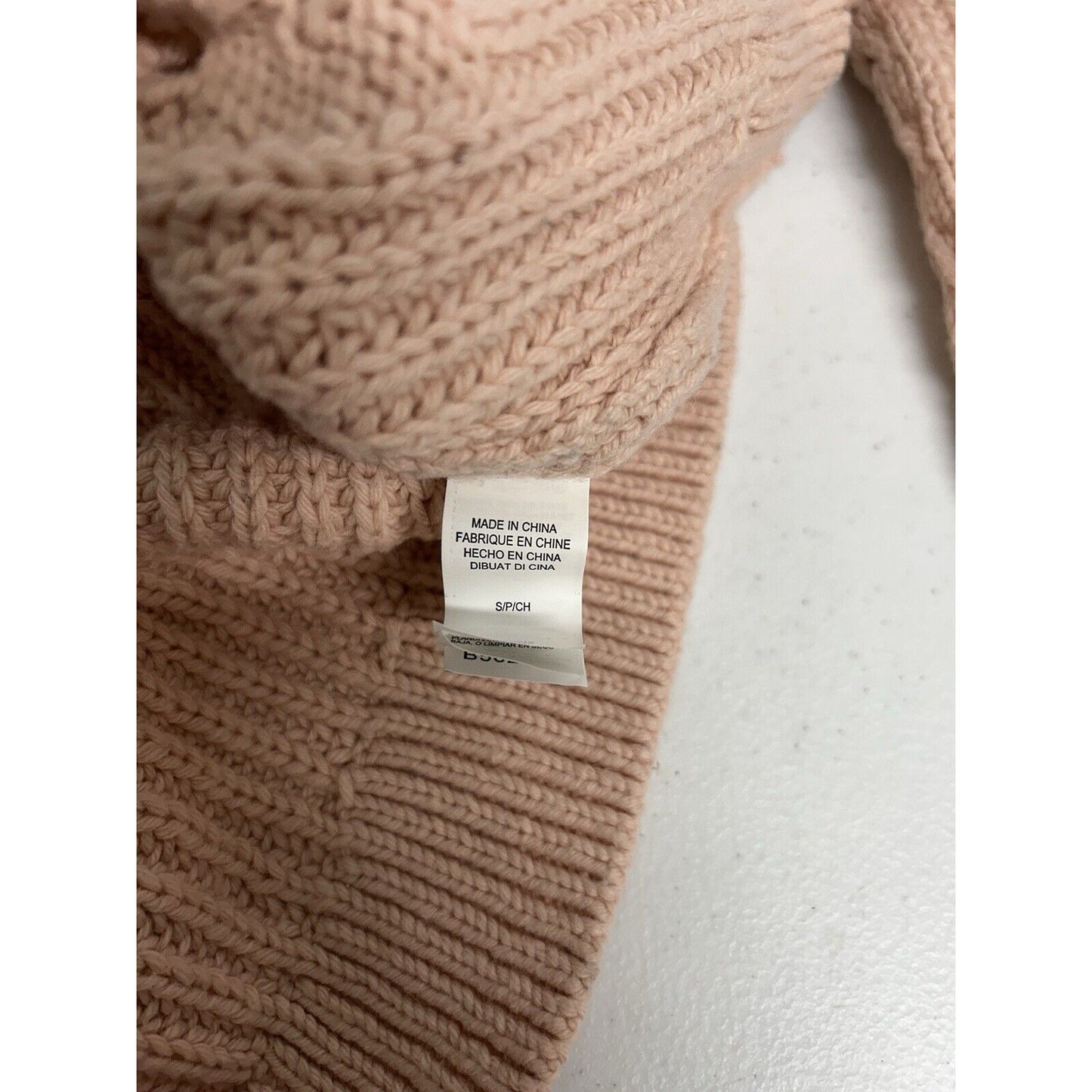 Lucky Brand Pink Open Knit Pullover Long Sleeve Cotton/Poly/Wool Sweater S
