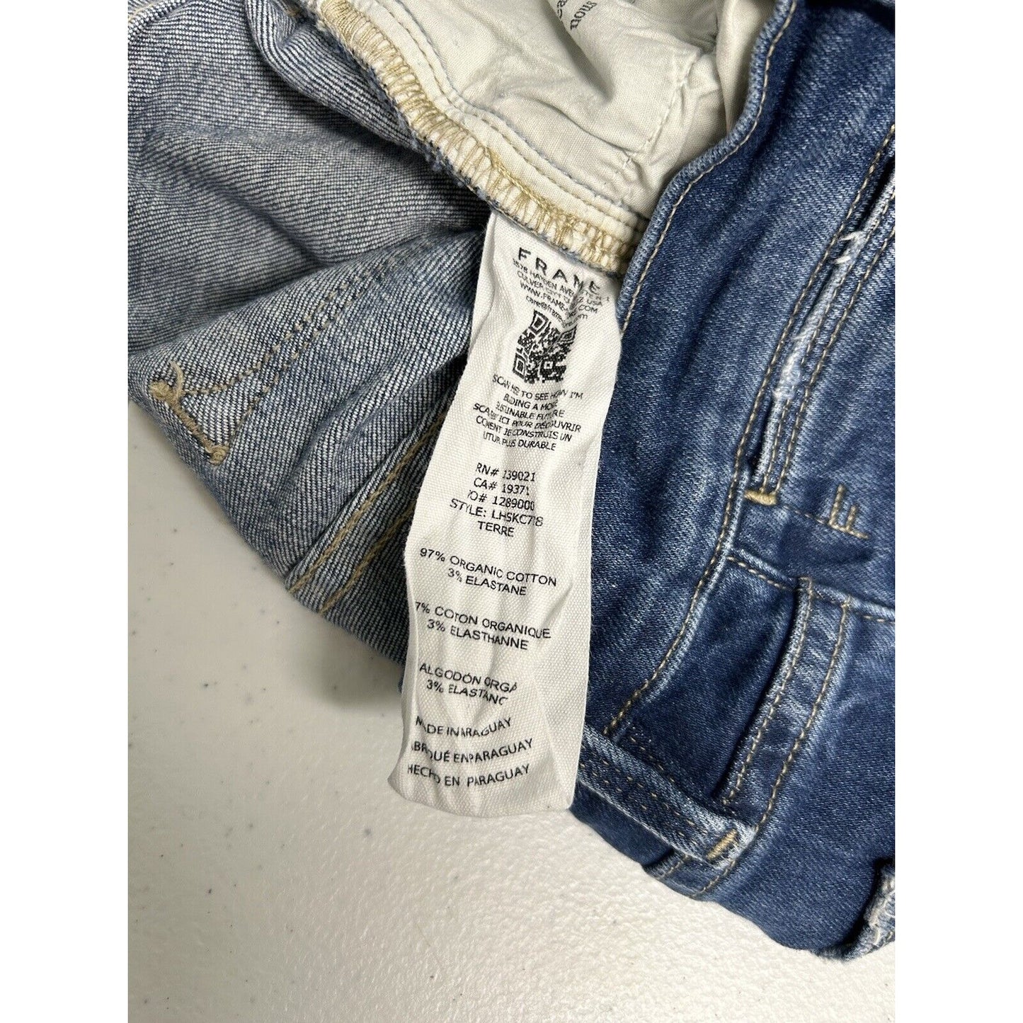 FRAME Le High Skinny Crop Medium Wash Organic Cotton Blend Jeans 24 (23 x 25)