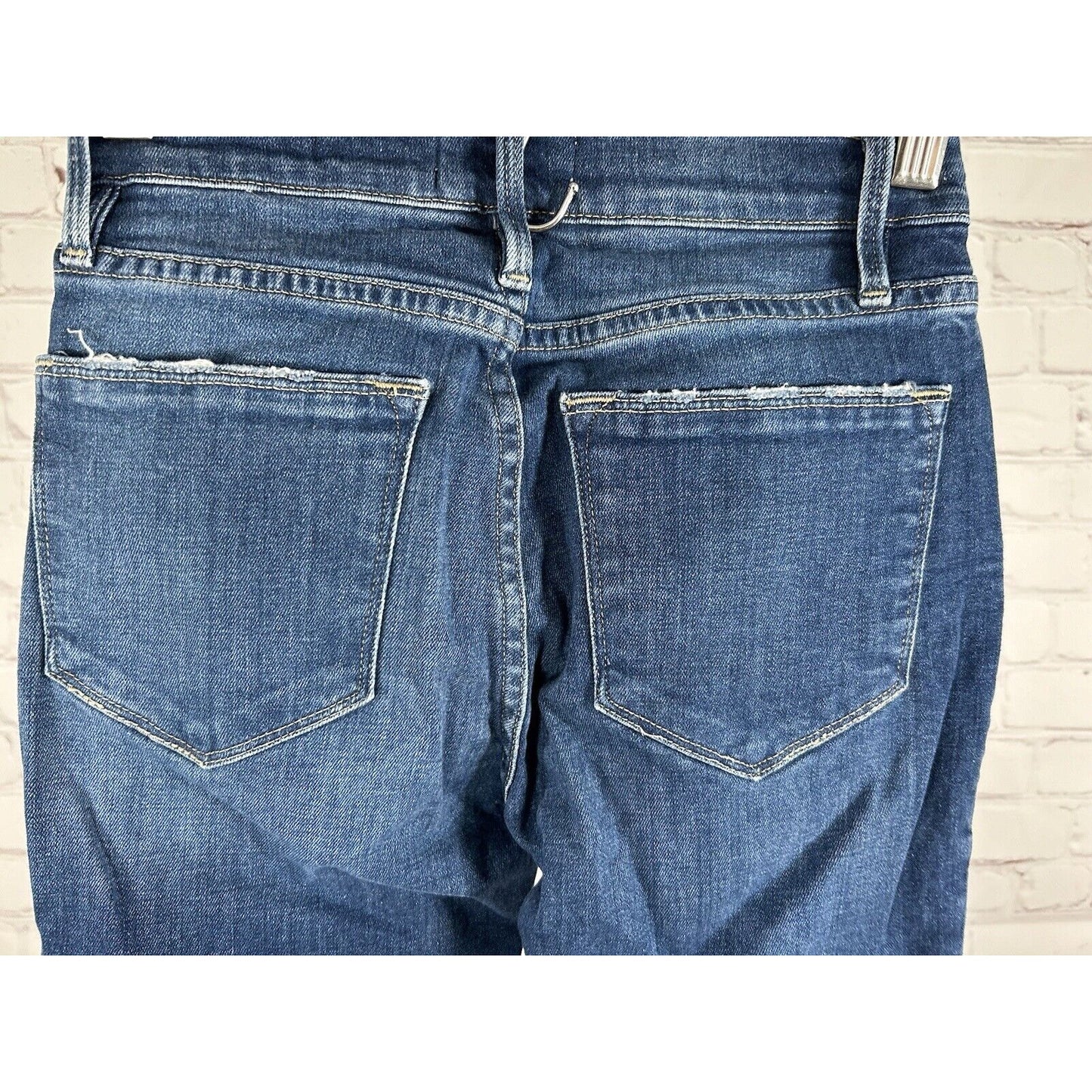 FRAME Le High Skinny Crop Medium Wash Organic Cotton Blend Jeans 24 (23 x 25)