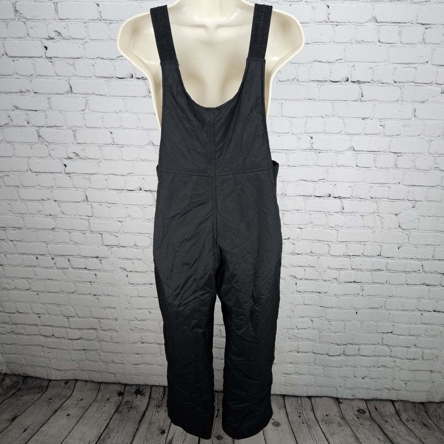 Chalet Black Insulated Adjustable Straight Leg Snow Ski Bib Pants Youth Large L