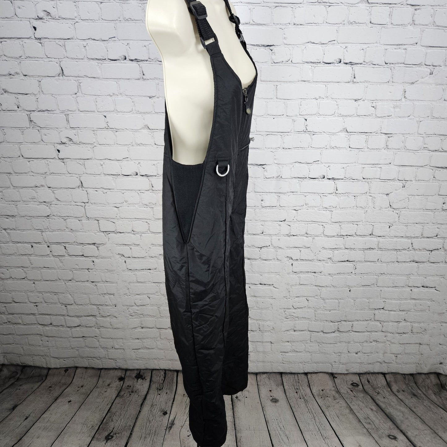 Chalet Black Insulated Adjustable Straight Leg Snow Ski Bib Pants Youth Large L
