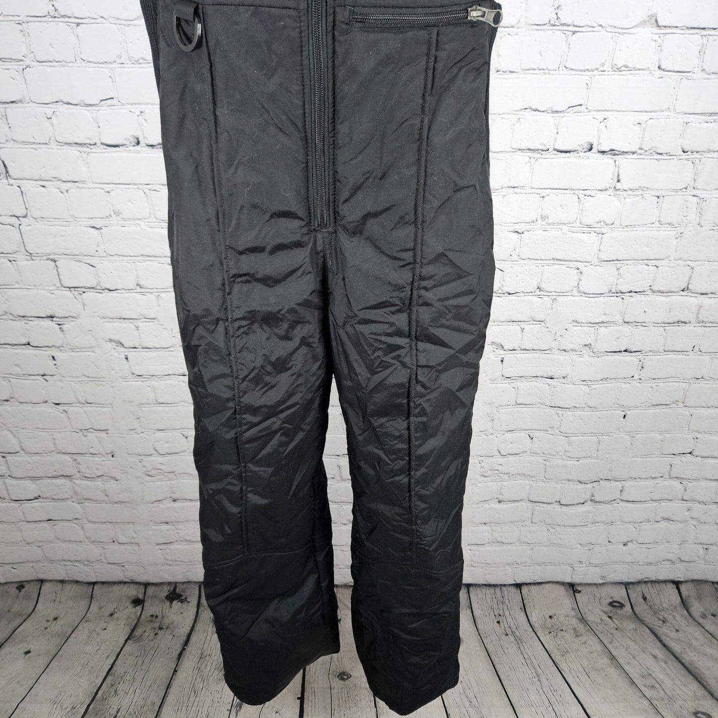 Chalet Black Insulated Adjustable Straight Leg Snow Ski Bib Pants Youth Large L