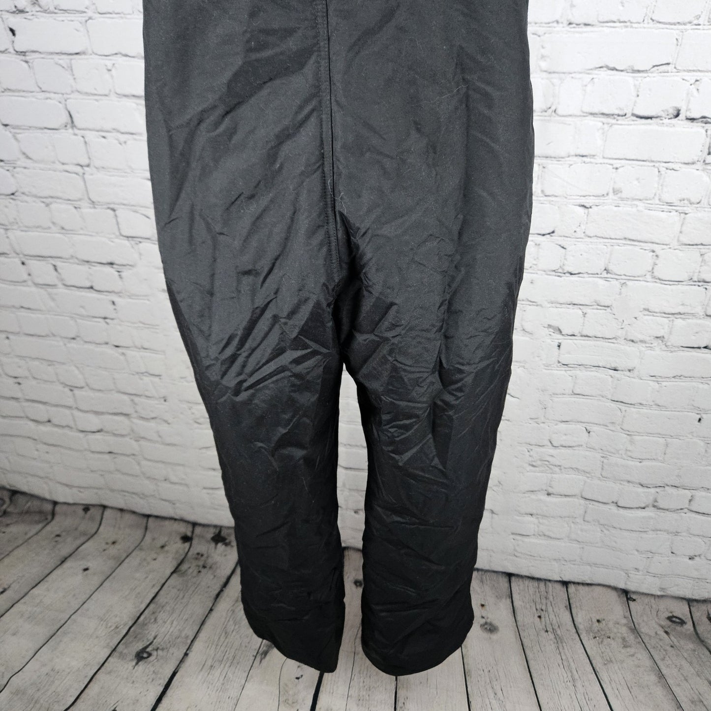 Chalet Black Insulated Adjustable Straight Leg Snow Ski Bib Pants Youth Large L