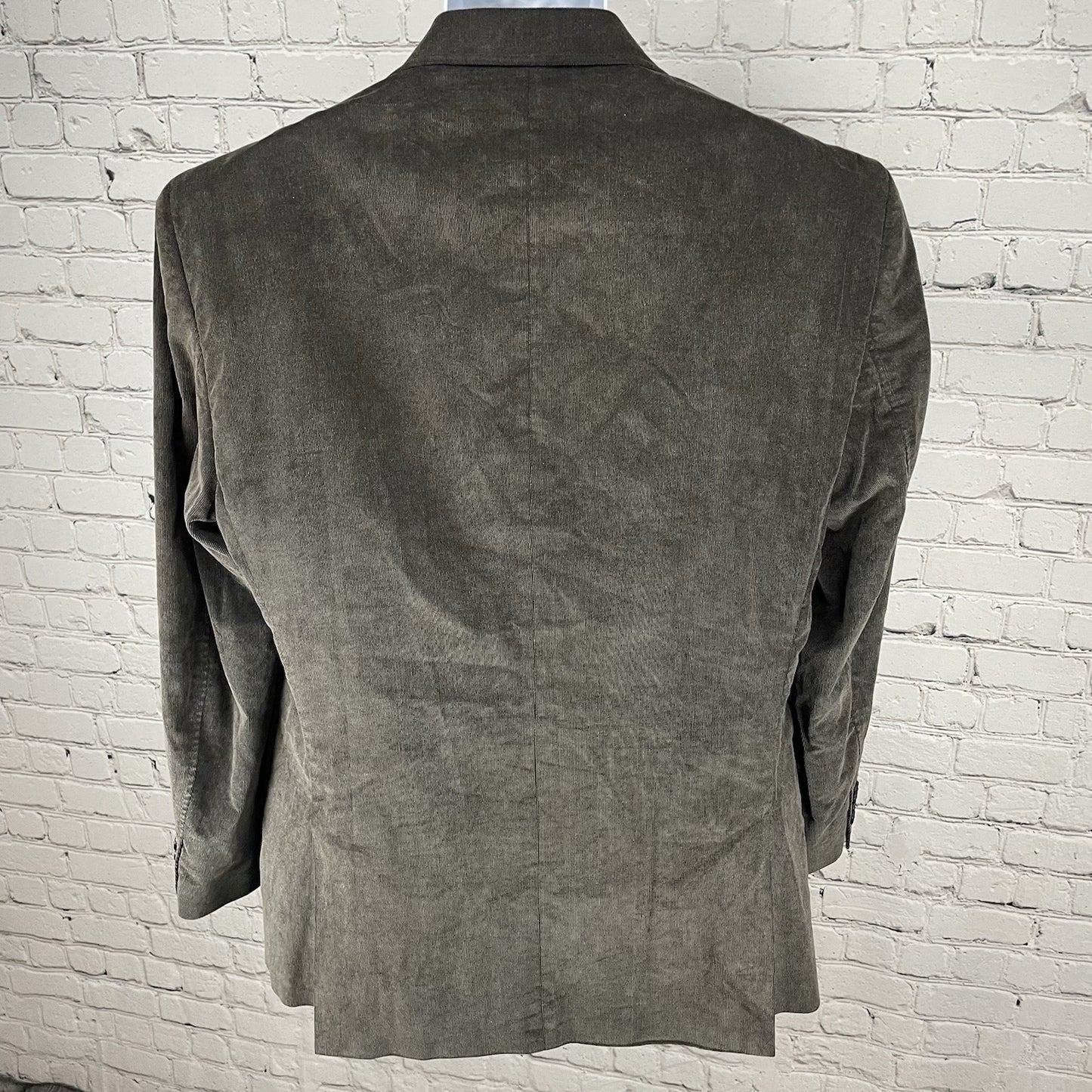 J. Ferrar Grey Cotton Corduroy 3 Button Vented Blazer Sport Coat Size L 42-44