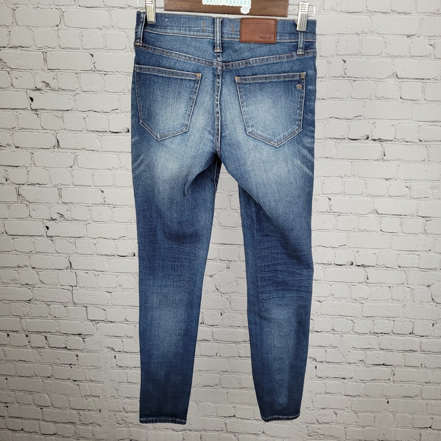 Madewell Blue Skinny Skinny Distressed Low Rise Stretch Jeans Size 26 (26x28)