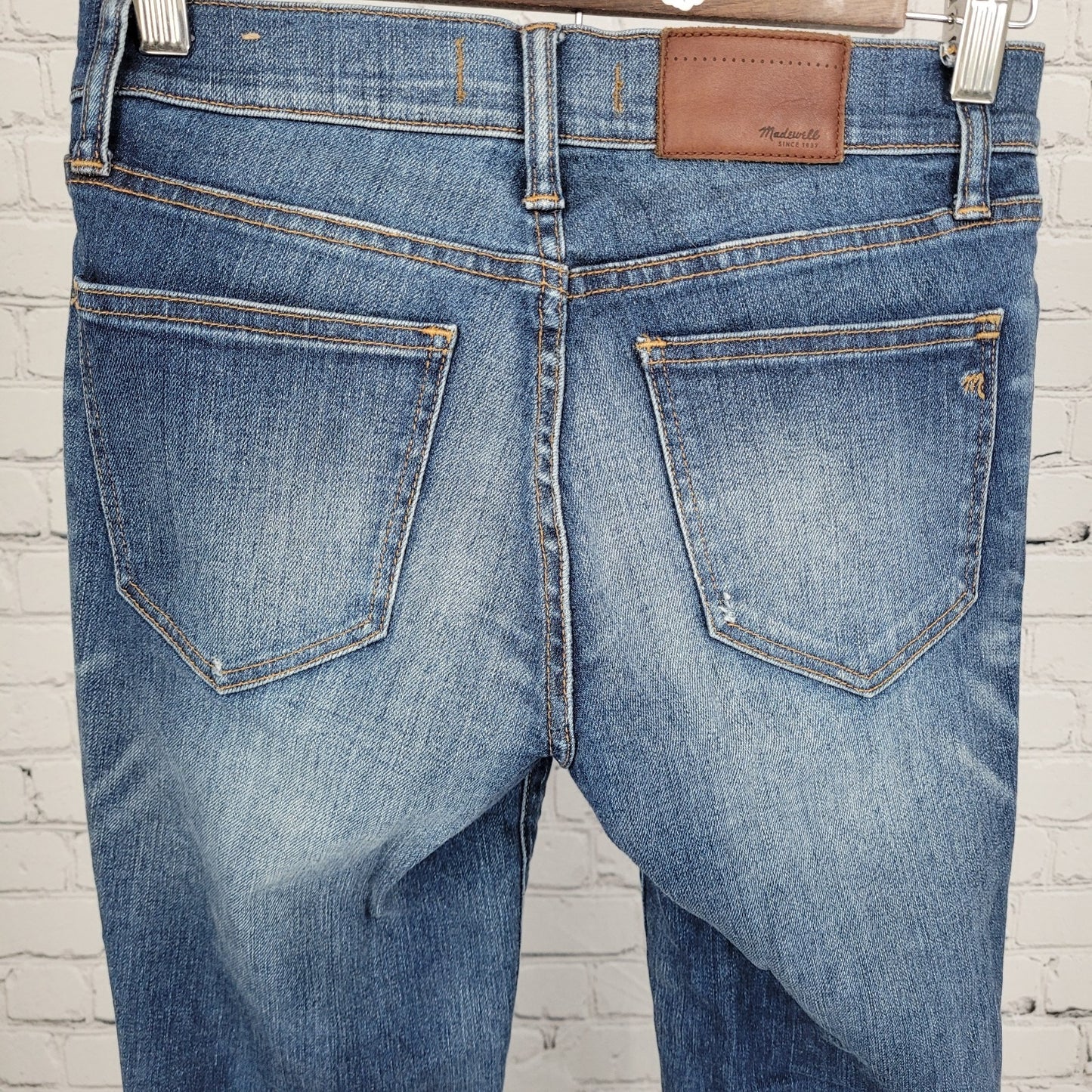 Madewell Blue Skinny Skinny Distressed Low Rise Stretch Jeans Size 26 (26x28)