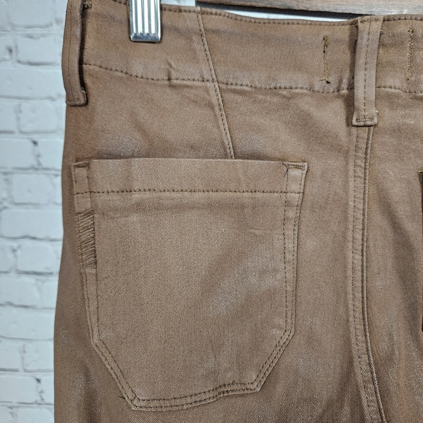 NWD Paige Brown Mayslie Jogger Coated Mid Rise Ankle Zip Pants 25 (26x27)