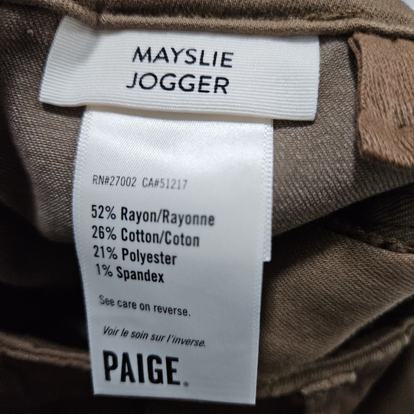 NWD Paige Brown Mayslie Jogger Coated Mid Rise Ankle Zip Pants 25 (26x27)