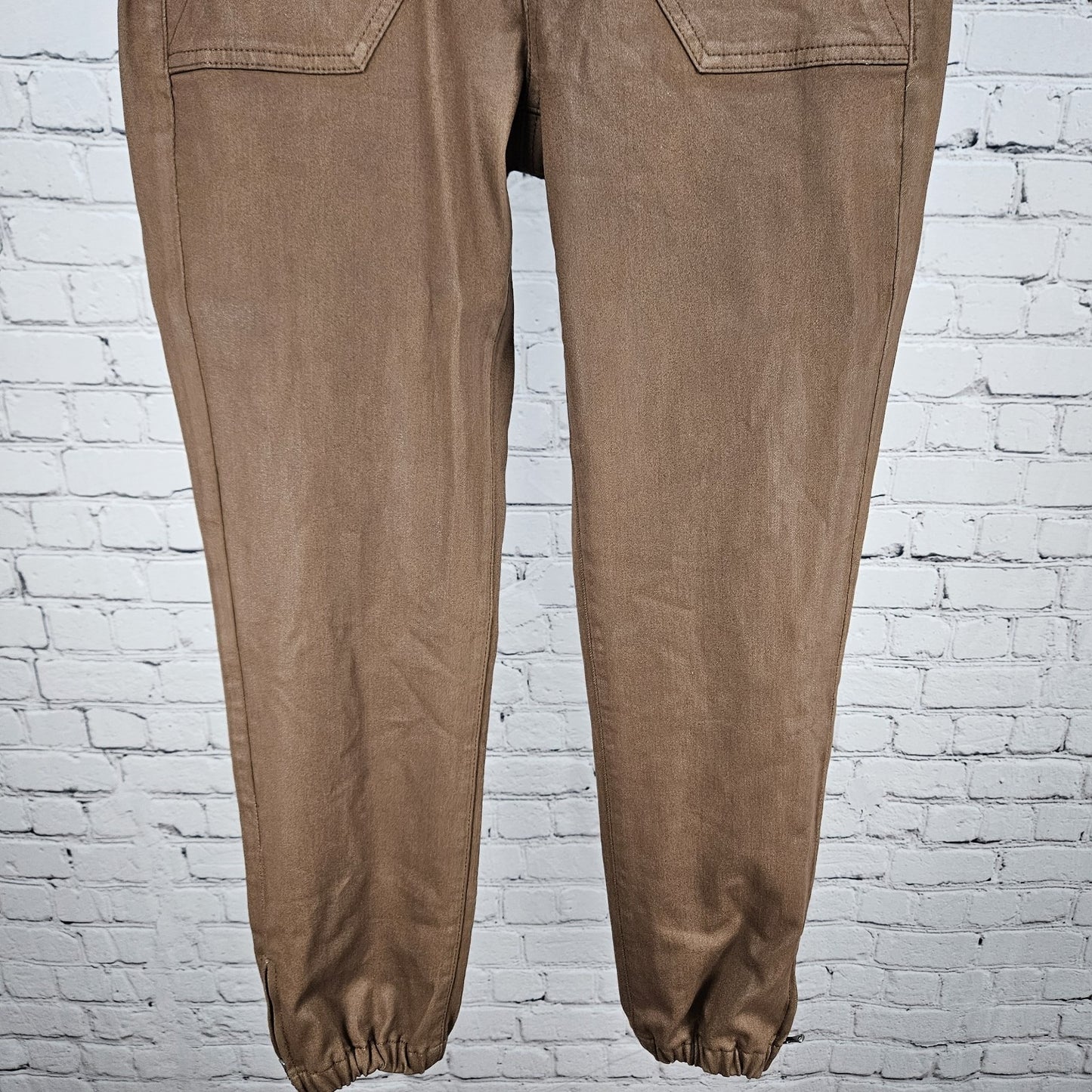 NWD Paige Brown Mayslie Jogger Coated Mid Rise Ankle Zip Pants 25 (26x27)