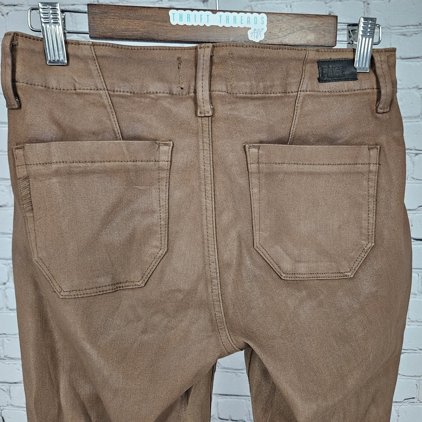 NWD Paige Brown Mayslie Jogger Coated Mid Rise Ankle Zip Pants 25 (26x27)