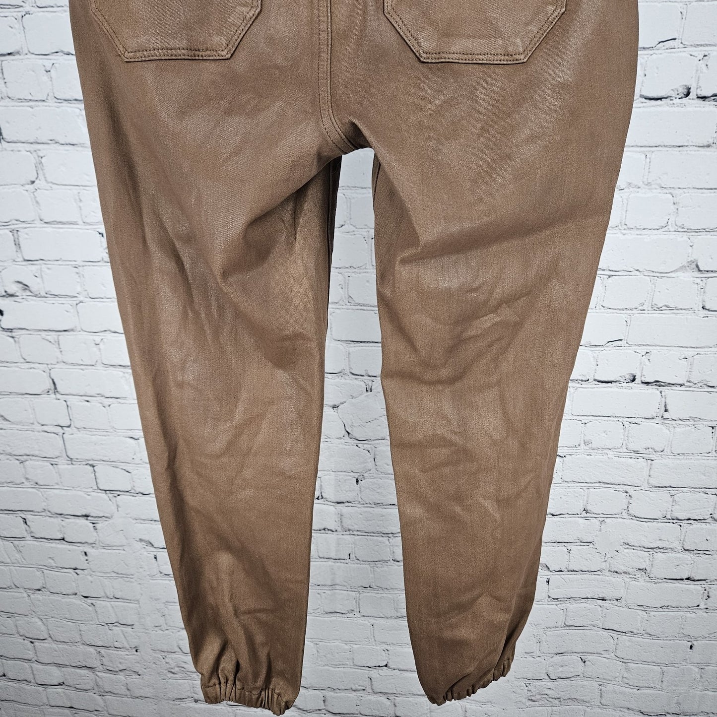 NWD Paige Brown Mayslie Jogger Coated Mid Rise Ankle Zip Pants 25 (26x27)