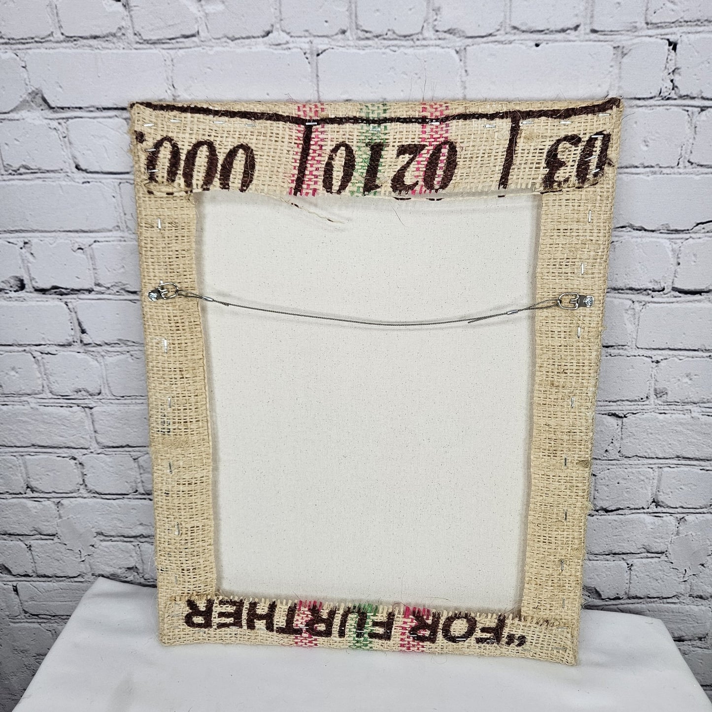 Excelso Coffee Authentic Burlap Sack Wrapped Canvas Wood Framed Art 20x16