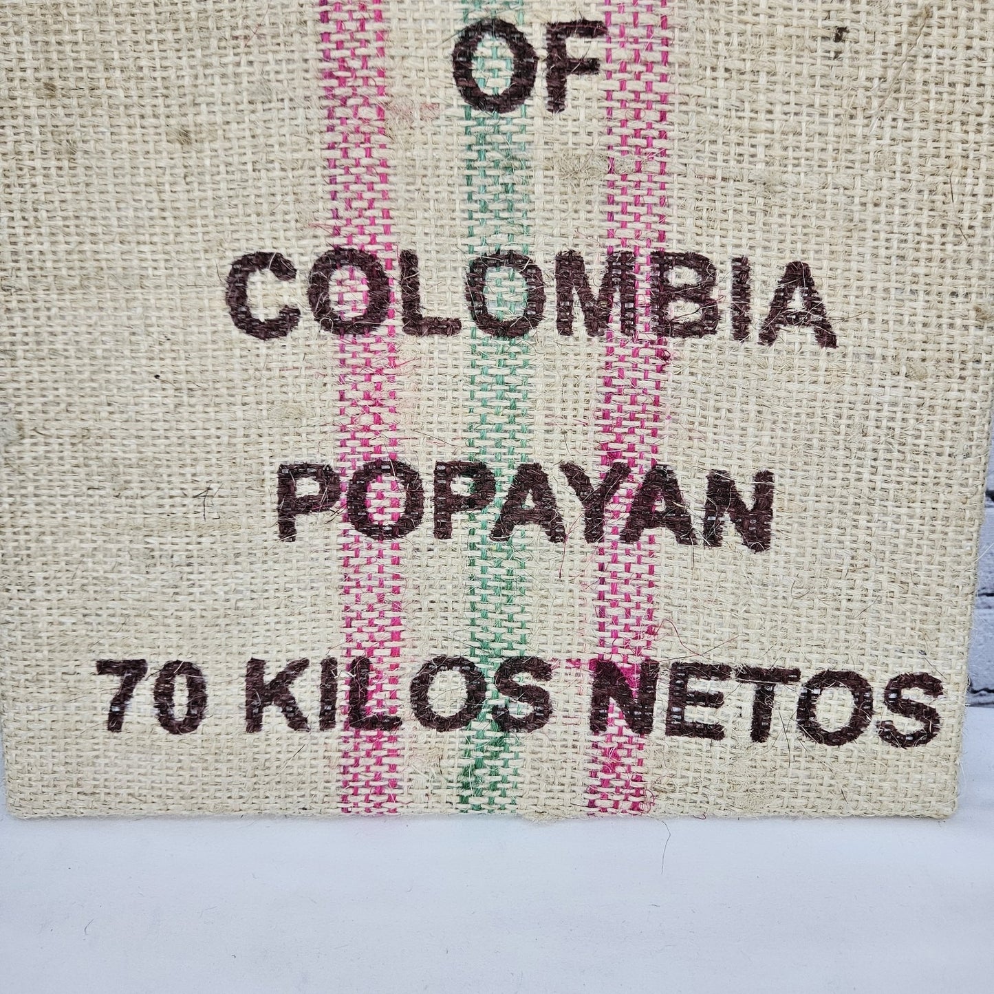 Excelso Coffee Authentic Burlap Sack Wrapped Canvas Wood Framed Art 20x16