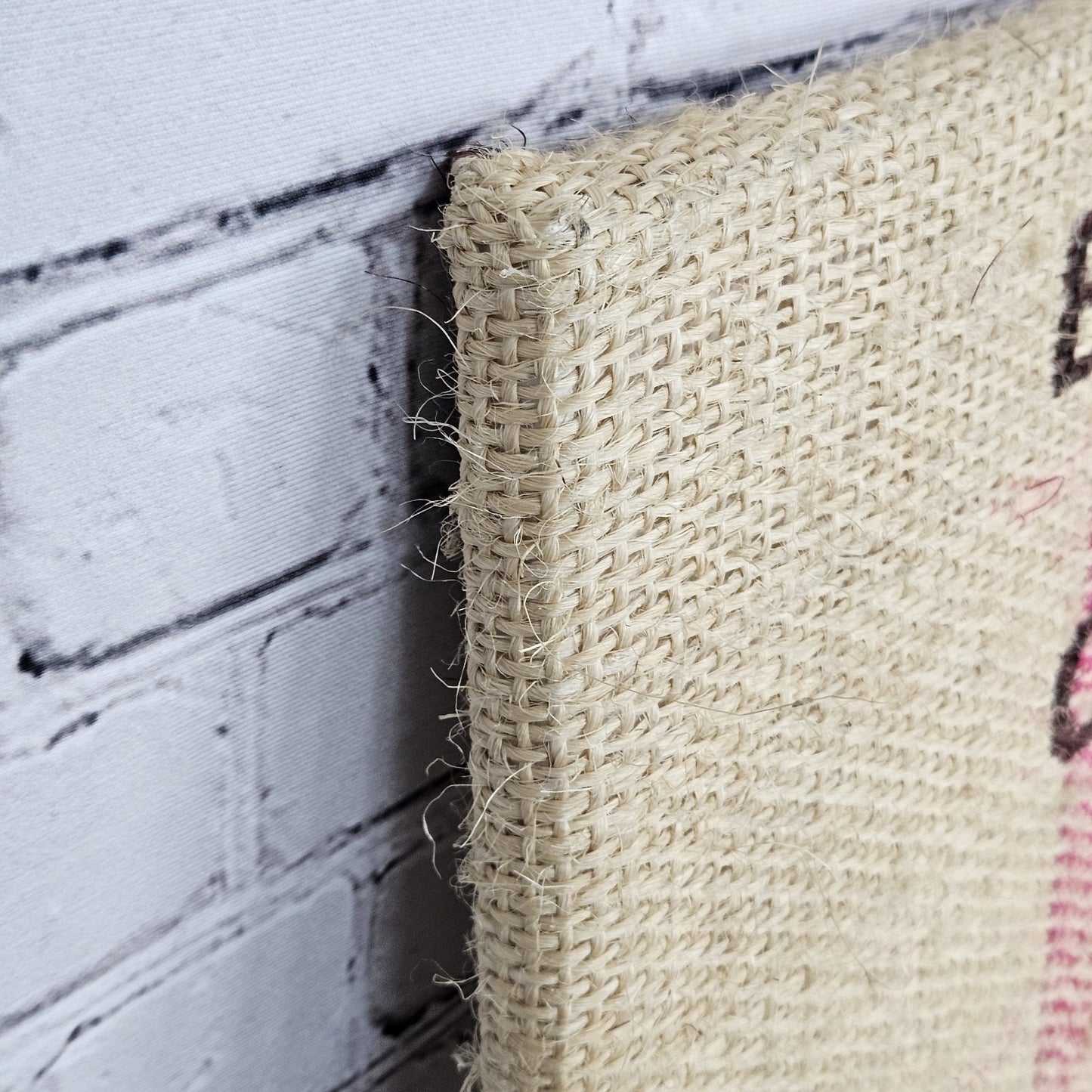 Excelso Coffee Authentic Burlap Sack Wrapped Canvas Wood Framed Art 20x16