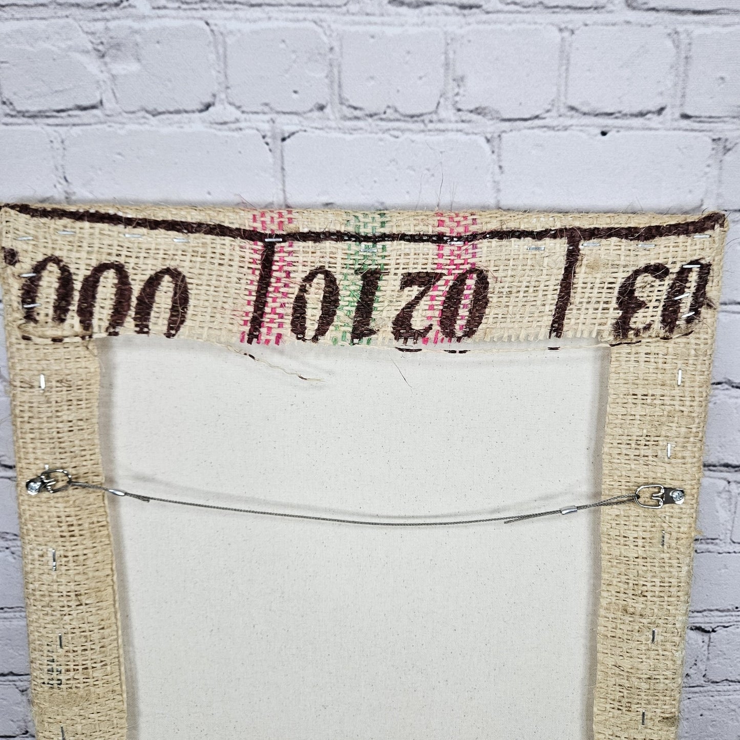 Excelso Coffee Authentic Burlap Sack Wrapped Canvas Wood Framed Art 20x16