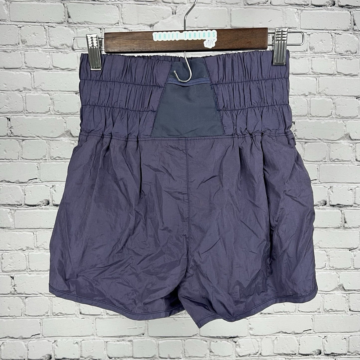 FP Movement Free People Blue Grey High Waisted Running Shorts Activewear Small S