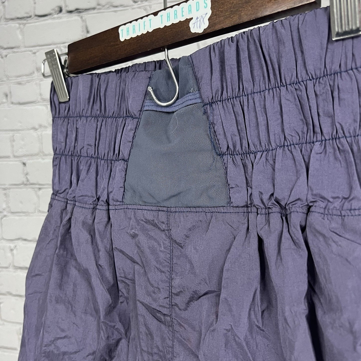 FP Movement Free People Blue Grey High Waisted Running Shorts Activewear Small S